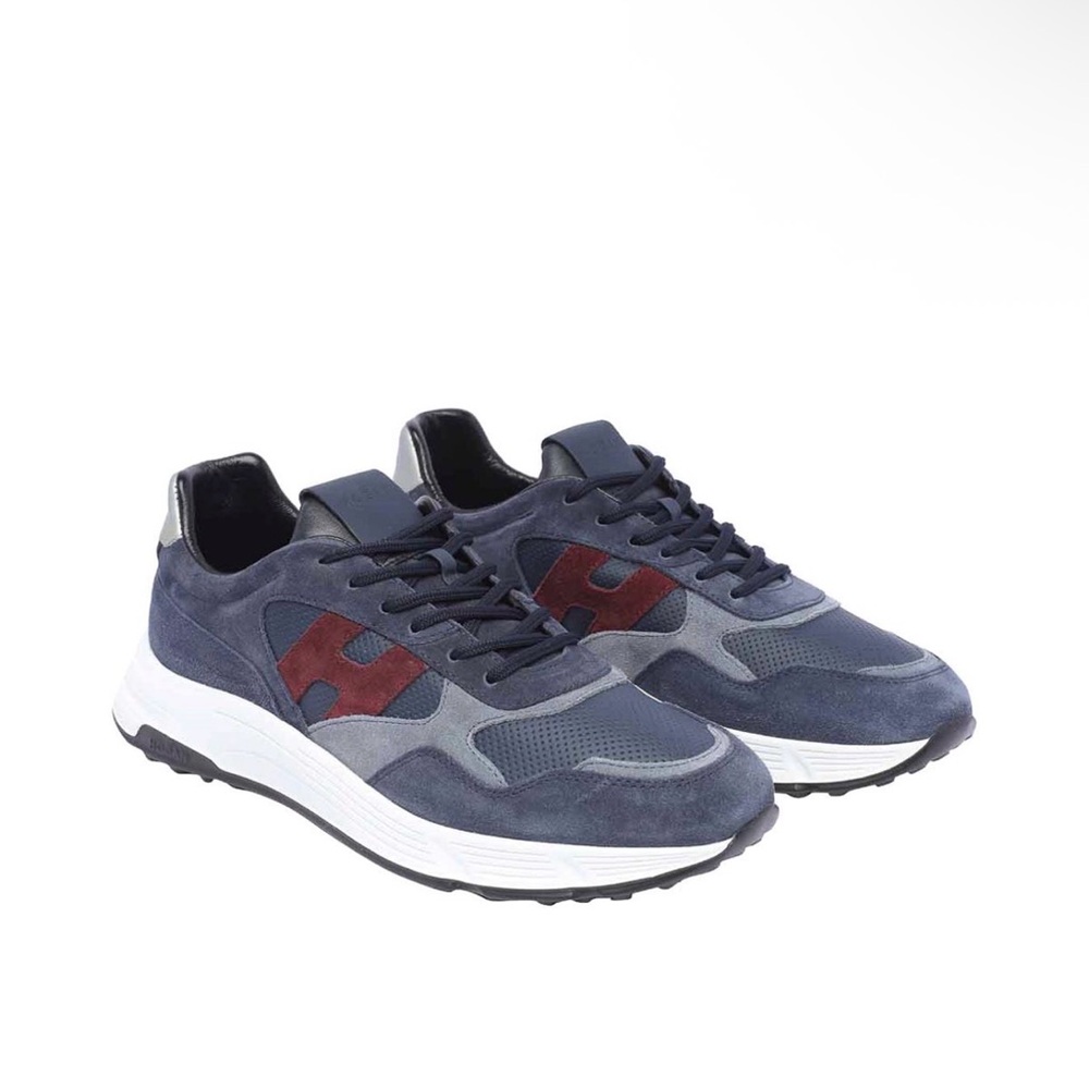 Hogan Men’s Stylish Navy and Burgundy Sneakers - Picture 2 of 10